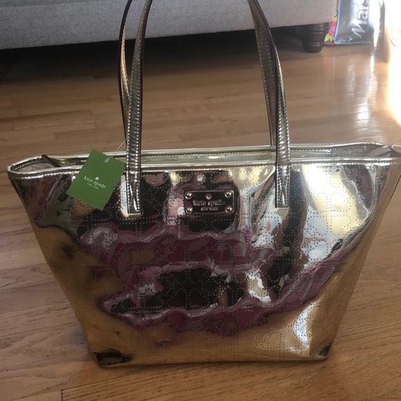 kate spade Bags Kate Spade Metallic Gold Tote Poshmark